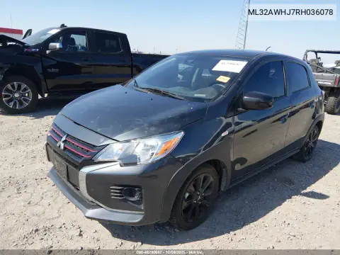 2024 Mitsubishi Mirage Black Edition VIN ML32AWHJ7RH036078 фото 3