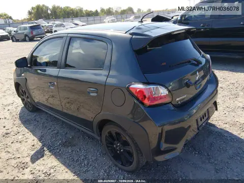 2024 Mitsubishi Mirage Black Edition VIN ML32AWHJ7RH036078 фото 4