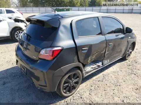 2024 Mitsubishi Mirage Black Edition VIN ML32AWHJ7RH036078 фото 5