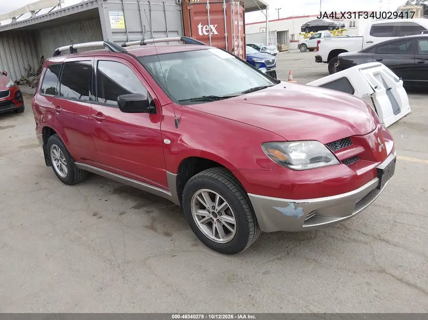 2004 Mitsubishi Outlander Ls VIN JA4LX31F34U029417 фото 2