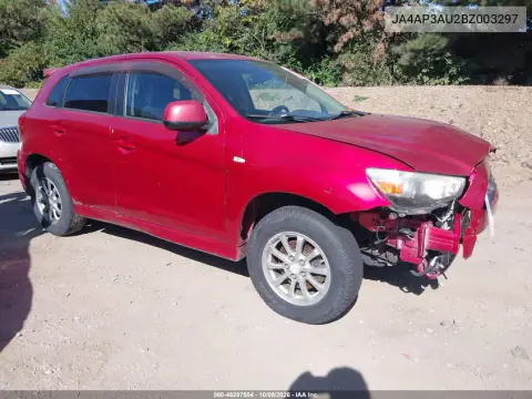 2011 Mitsubishi Outlander Sport Es VIN JA4AP3AU2BZ003297 фото 2