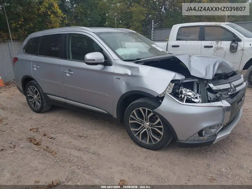 2017 Mitsubishi Outlander Gt VIN JA4JZ4AXXHZ039807 фото 1