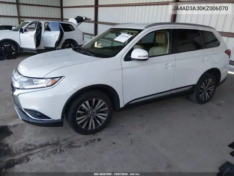 2019 Mitsubishi Outlander Sel VIN JA4AD3A30KZ006070 фото 3