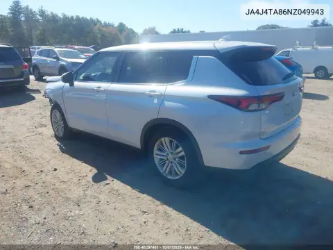 2022 Mitsubishi Outlander Es 2.5 S-Awc VIN JA4J4TA86NZ049943 фото 4