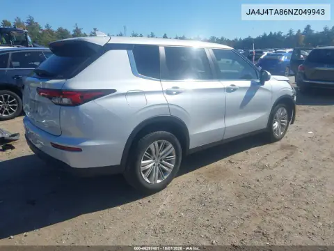 2022 Mitsubishi Outlander Es 2.5 S-Awc VIN JA4J4TA86NZ049943 фото 5