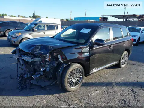 JA4J2VA78NZ022283 — 2022 Mitsubishi Outlander, фото 2 с аукциона IAAI, Не указано
