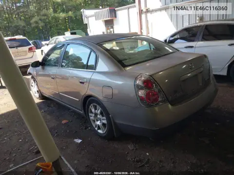2006 Nissan Altima 2.5 S VIN 1N4AL11E46C116360 фото 4