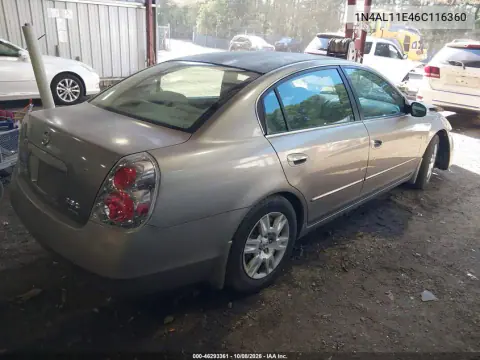 2006 Nissan Altima 2.5 S VIN 1N4AL11E46C116360 фото 5