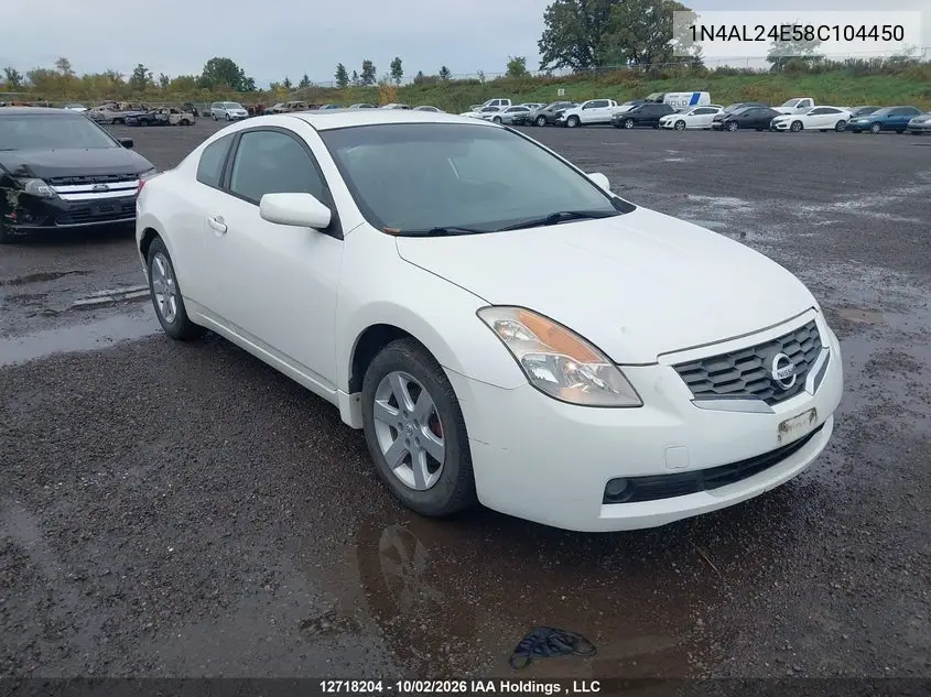2008 Nissan Altima VIN 1N4AL24E58C104450 фото 2