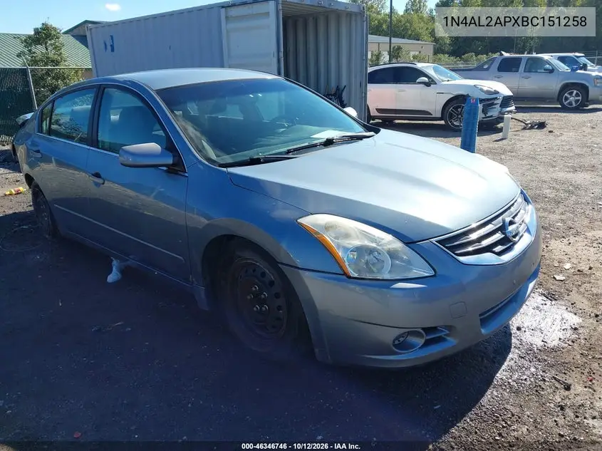 2011 Nissan Altima 2.5 S VIN 1N4AL2APXBC151258 фото 2
