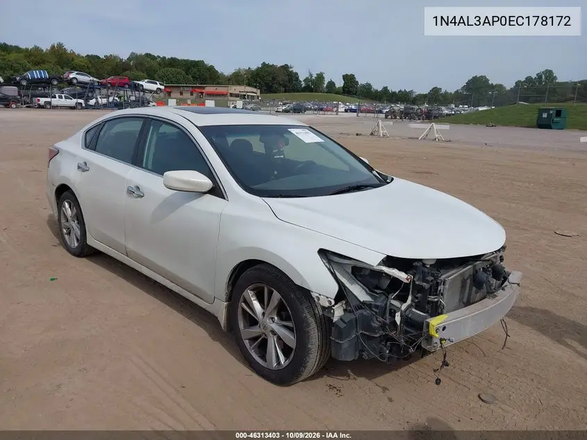 2014 Nissan Altima 2.5 Sv VIN 1N4AL3AP0EC178172 фото 2