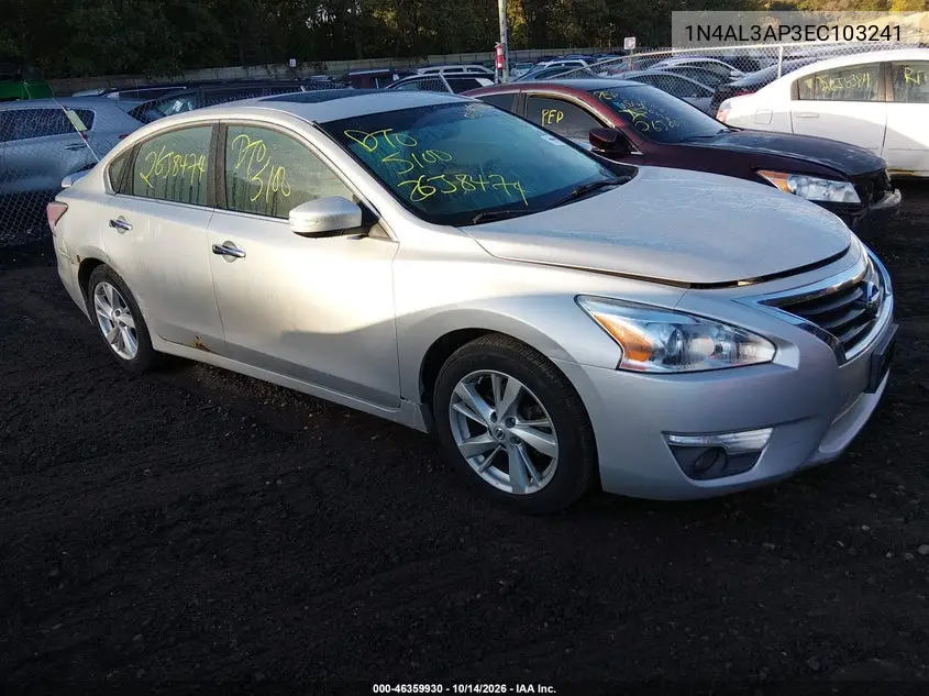 1N4AL3AP3EC103241 Nissan Altima 2014 — повреждение Левая / Правая сторона, фото до ремонта