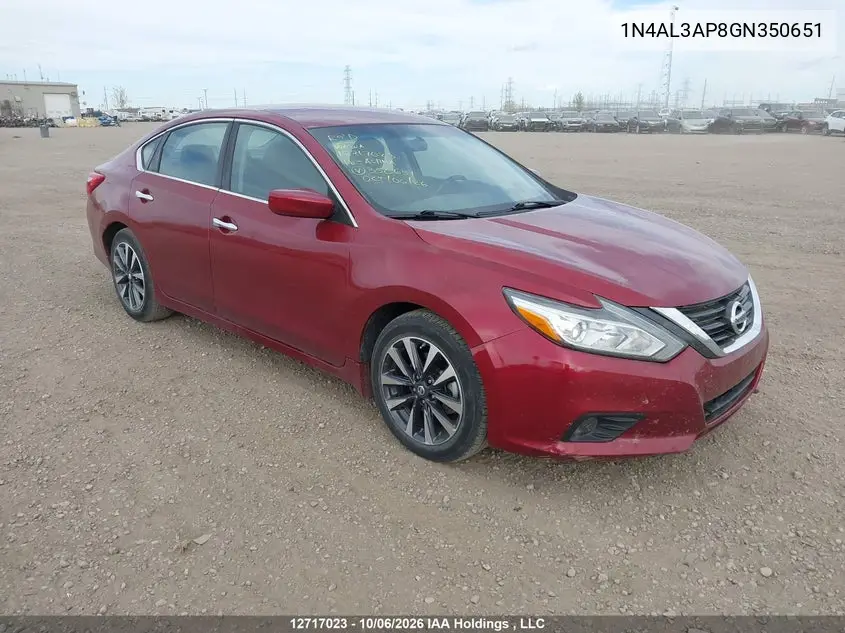 2016 Nissan Altima 2.5/2.5 S/2.5 Sl Tech/2.5 Sr/2.5 Sv VIN 1N4AL3AP8GN350651 фото 2