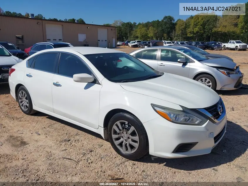 1N4AL3AP4JC247021 — 2018 Nissan Altima, фото 2 с аукциона IAAI, Передняя часть слева