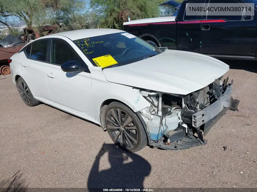 1N4BL4CV0MN380714 — 2021 Nissan Altima, фото 2 с аукциона IAAI, Передняя часть