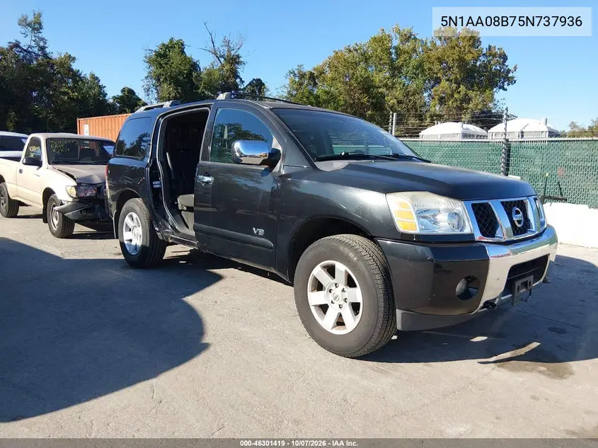 2005 Nissan Armada Le VIN 5N1AA08B75N737936 фото 2