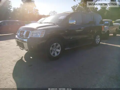 2005 Nissan Armada Le VIN 5N1AA08B75N737936 фото 3