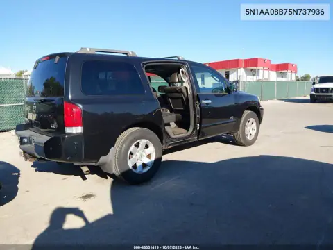 2005 Nissan Armada Le VIN 5N1AA08B75N737936 фото 5