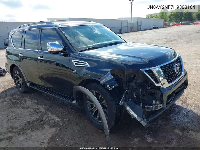 JN8AY2NF7H9303164 — 2017 Nissan Armada, фото 2 с аукциона IAAI, Передняя часть