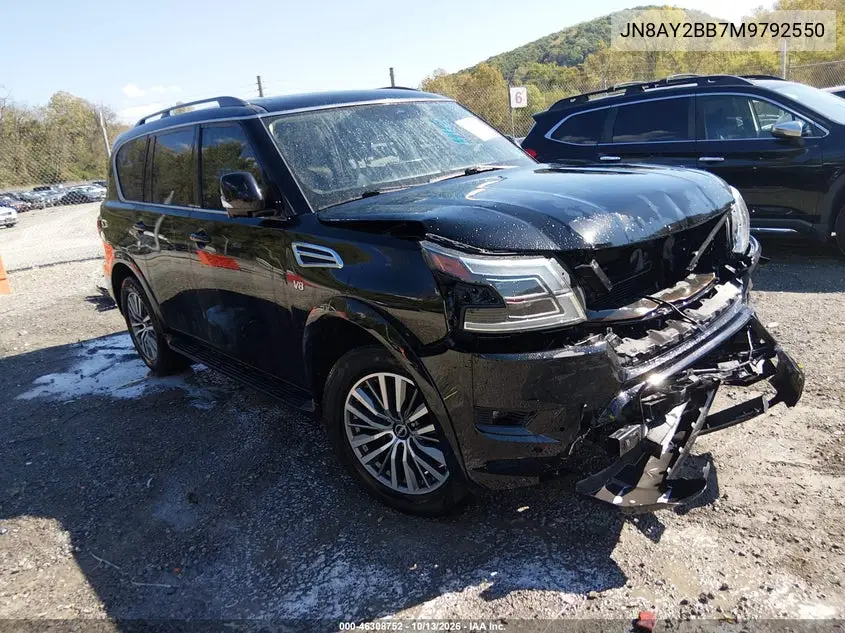 2021 Nissan Armada Sl 4Wd VIN JN8AY2BB7M9792550 фото 2