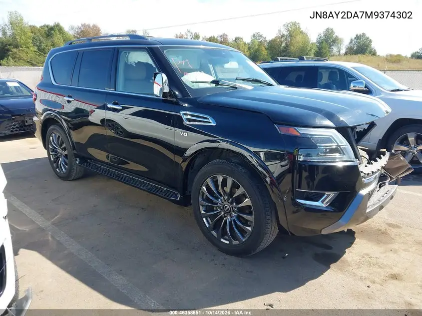 JN8AY2DA7M9374302 Nissan Armada 2021 — повреждение Боковая часть, фото до ремонта