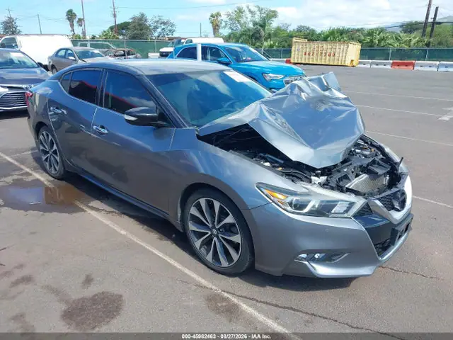1N4AA6APXHC360683 — 2017 Nissan Maxima 3.5 SR, Передняя часть (Front End), фото до ремонта
