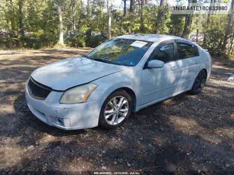 1N4BA41E18C833880 — 2008 Nissan Maxima, фото 2 с аукциона IAAI, Естественный износ