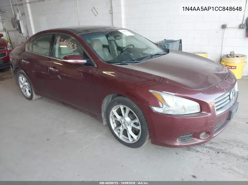 2012 Nissan Maxima 3.5 Sv VIN 1N4AA5AP1CC848648 фото 2