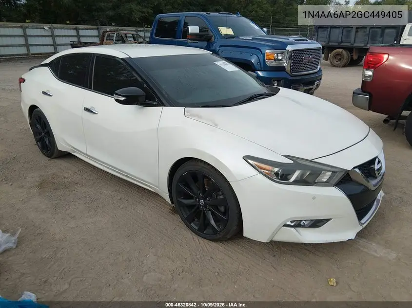 2016 Nissan Maxima 3.5 Sr VIN 1N4AA6AP2GC449405 фото 1