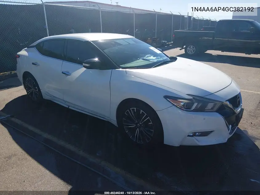 1N4AA6AP4GC382192 — 2016 Nissan Maxima, фото 2 с аукциона IAAI, Передняя часть