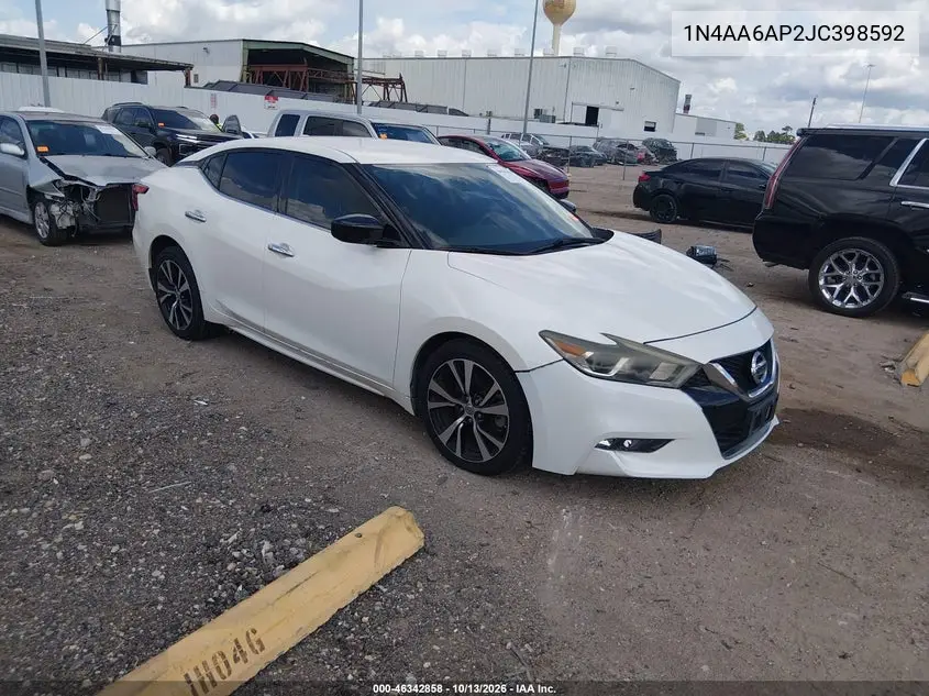 2018 Nissan Maxima 3.5 S VIN 1N4AA6AP2JC398592 фото 2