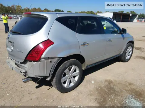 2006 Nissan Murano S VIN JN8AZ08W16W534556 фото 5