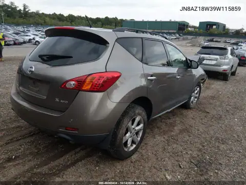 JN8AZ18W39W115859 — 2009 Nissan Murano, фото 4 с аукциона IAAI, Биологическая или химическая опасность