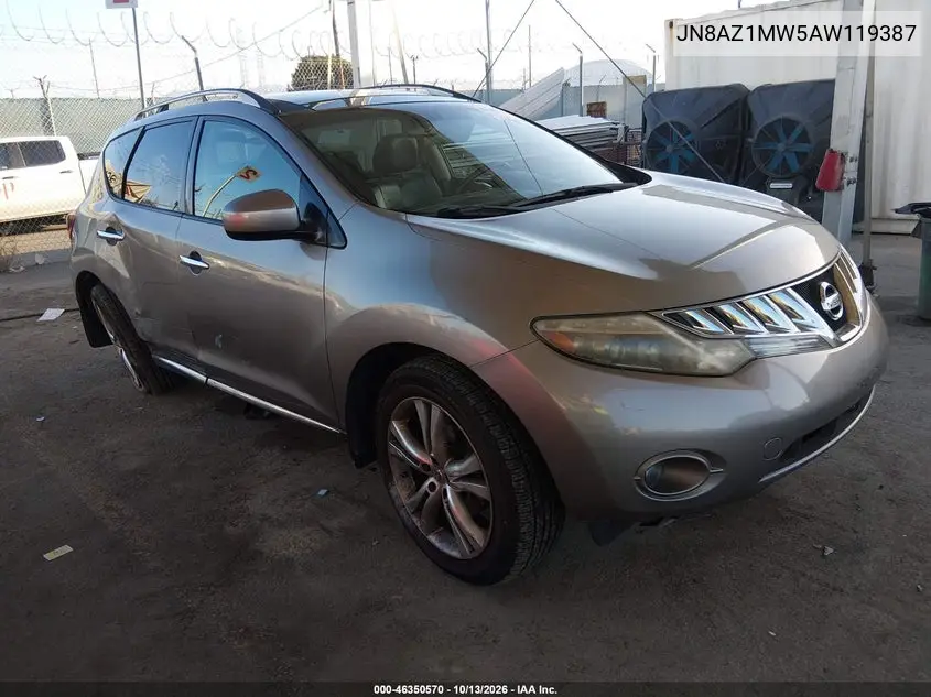 JN8AZ1MW5AW119387 — 2010 Nissan Murano, фото 2 с аукциона IAAI, Не указано