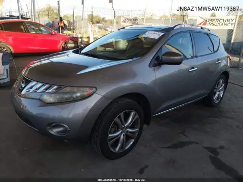 JN8AZ1MW5AW119387 — 2010 Nissan Murano, фото 3 с аукциона IAAI, Не указано