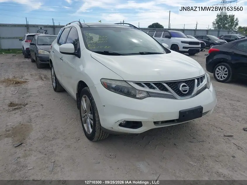 2011 Nissan Murano S/Sl/Le VIN JN8AZ1MW2BW163560 фото 2