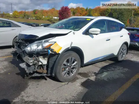 5N1AZ2MH0FN238654 — 2015 Nissan Murano, фото 3 с аукциона IAAI 20.10.2026, Передняя часть