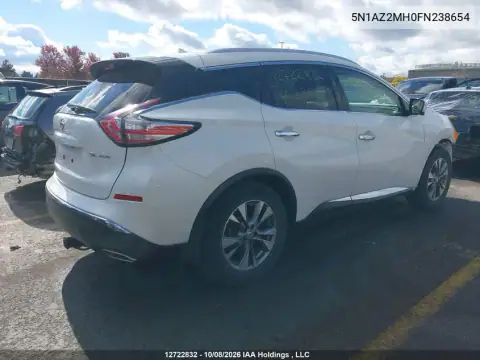 5N1AZ2MH0FN238654 — 2015 Nissan Murano, фото 5 с аукциона IAAI 20.10.2026, Передняя часть