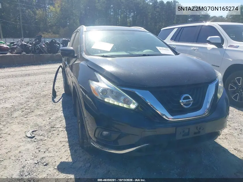 5N1AZ2MG7GN165274 — 2016 Nissan Murano, фото 2 с аукциона IAAI, Передняя часть