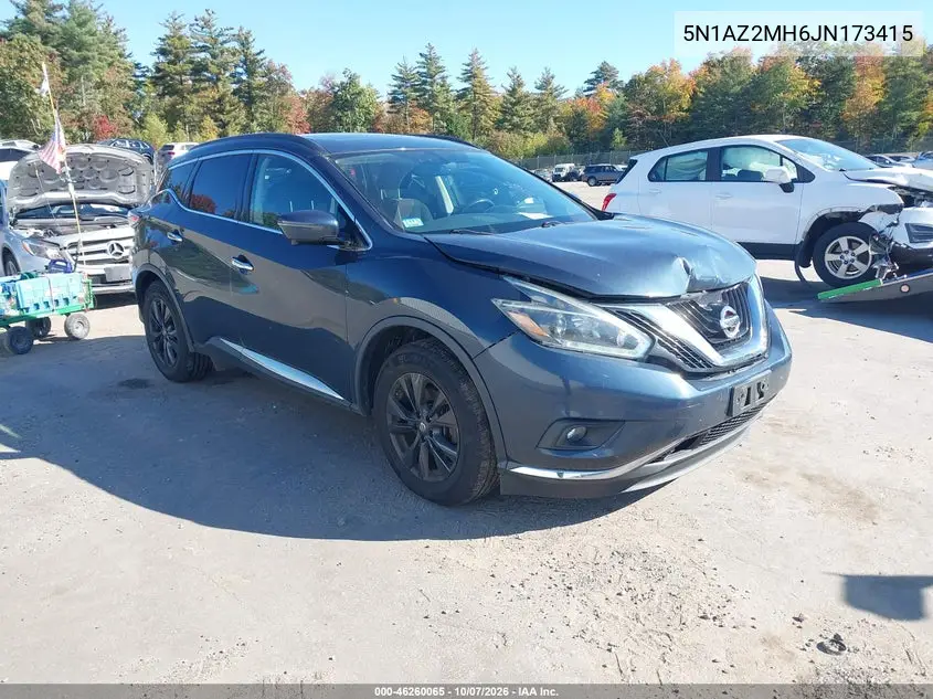 2018 Nissan Murano Sv VIN 5N1AZ2MH6JN173415 фото 2
