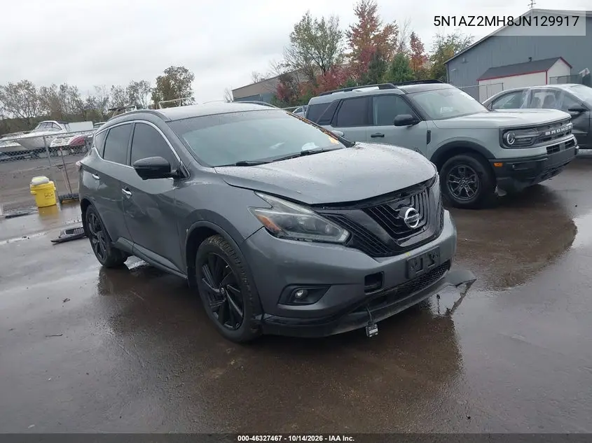 5N1AZ2MH8JN129917 Nissan Murano 2018 — повреждение Передний левый, фото до ремонта