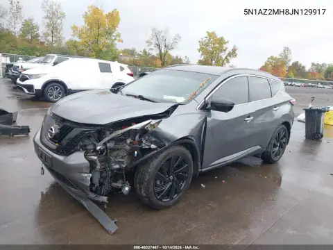 5N1AZ2MH8JN129917 — 2018 Nissan Murano, фото 2 с аукциона IAAI, Передний левый
