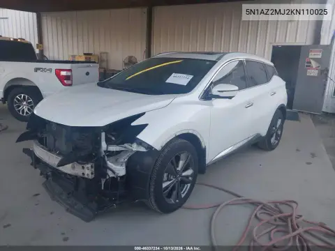 2019 Nissan Murano Platinum VIN 5N1AZ2MJ2KN110025 фото 3