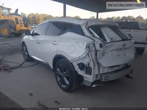 2019 Nissan Murano Platinum VIN 5N1AZ2MJ2KN110025 фото 4