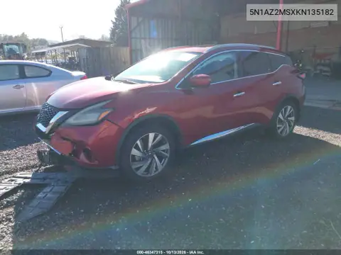 5N1AZ2MSXKN135182 — 2019 Nissan Murano, фото 3 с аукциона IAAI, Передняя часть