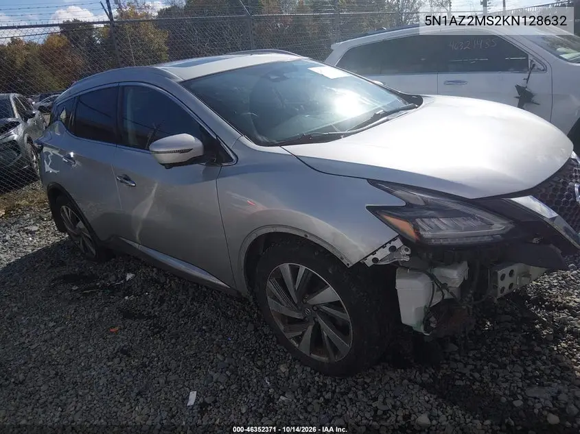 5N1AZ2MS2KN128632 — 2019 Nissan Murano, фото 2 с аукциона IAAI, Передняя часть