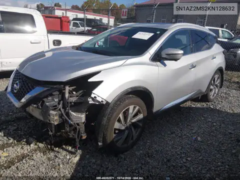 5N1AZ2MS2KN128632 — 2019 Nissan Murano, фото 3 с аукциона IAAI, Передняя часть