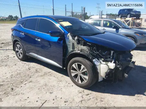 5N1AZ2AJ4MC115696 — 2021 Nissan Murano, Передняя часть, фото до ремонта