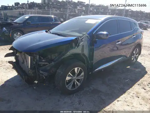 2021 Nissan Murano S Fwd VIN 5N1AZ2AJ4MC115696 фото 3
