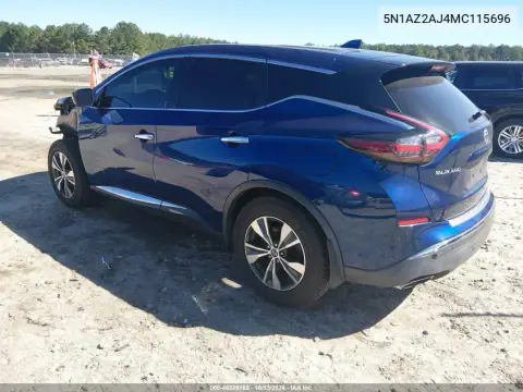 2021 Nissan Murano S Fwd VIN 5N1AZ2AJ4MC115696 фото 4